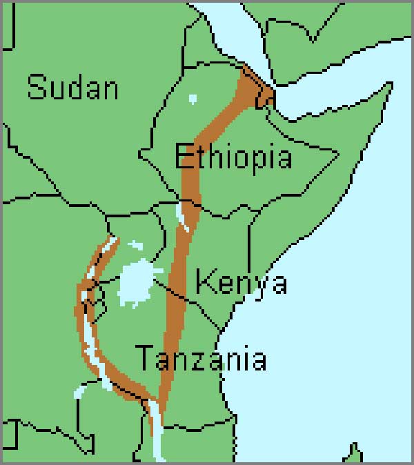 eastern africa physical map