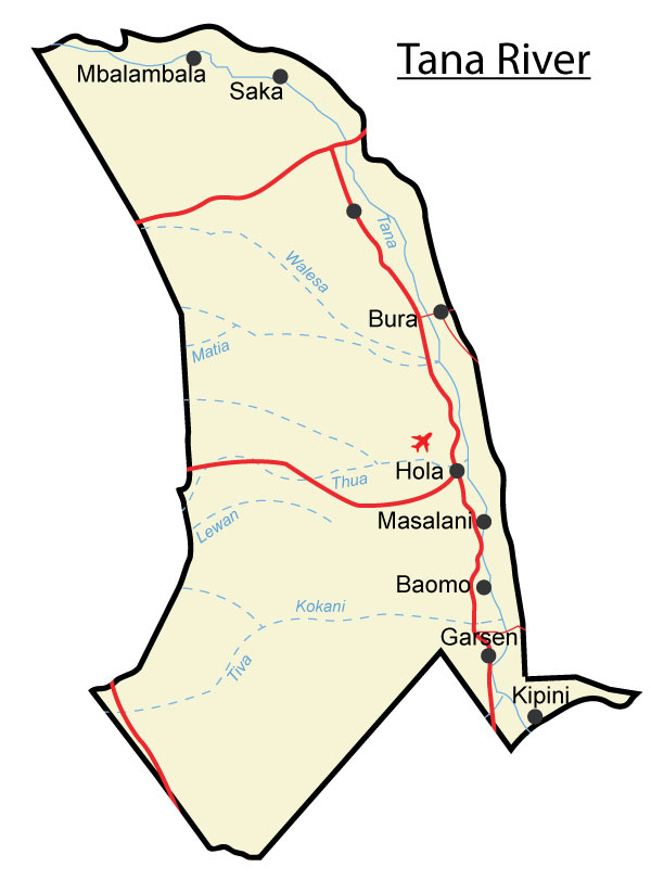 Tana River County Map Elimu | Counties In Kenya