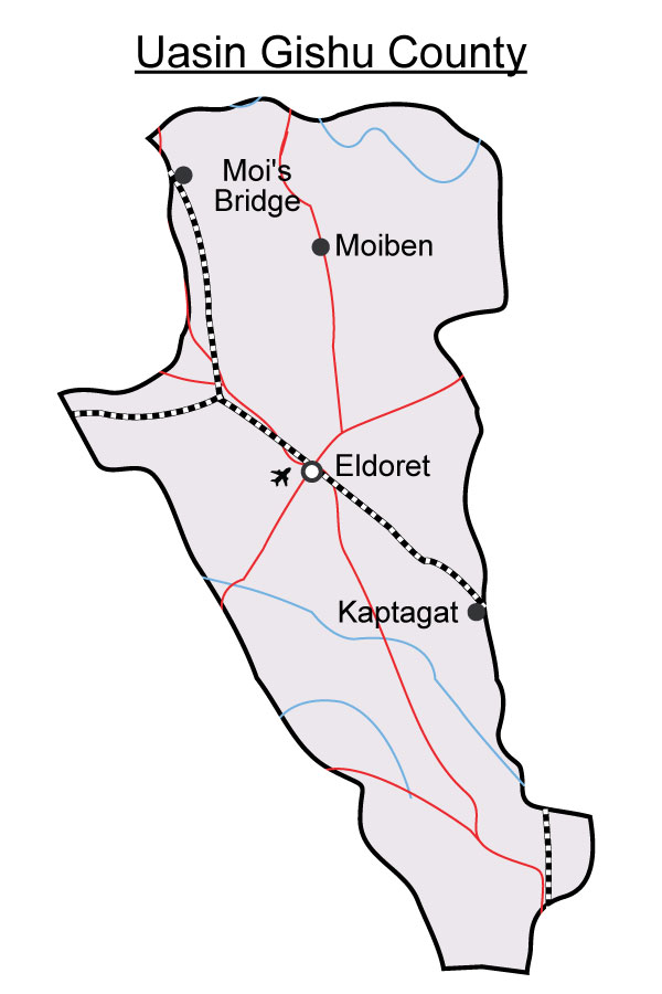 Uasin Gishu County Map Elimu | Counties In Kenya