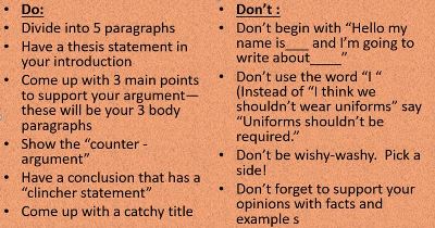 persuasive essay dos and don'ts